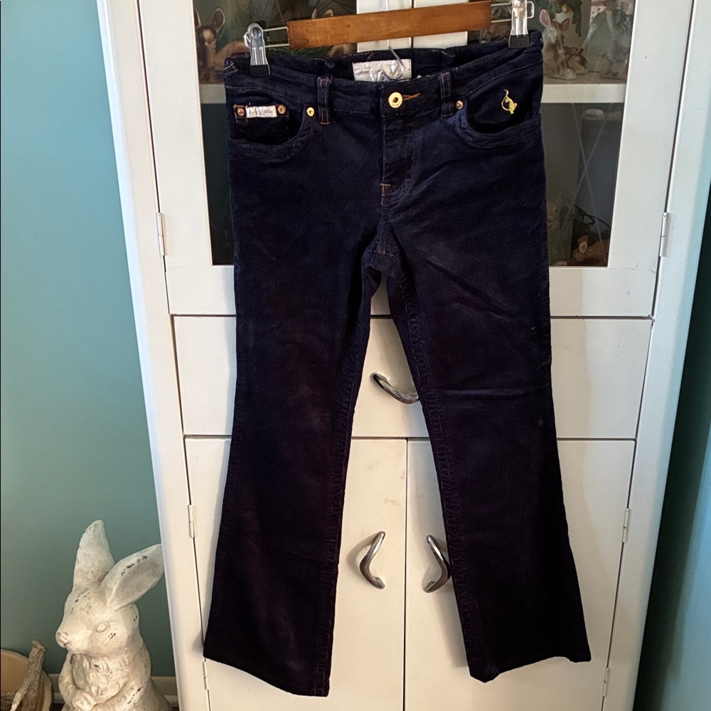 Baby Phat jr sz 7 Women's Dark Blue velvet like pants euc